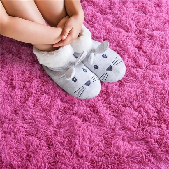 Fluffy Rugs for Bedroom, Shag Cute Area Rug for Girls/Boys and Kids Baby Room - Picture 6 of 7